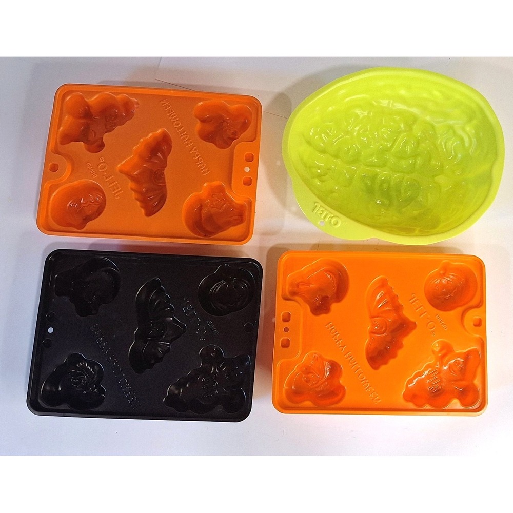 Jello shots Jiggler Molds Halloween Brain Witch Cat Bat Ghost Pumpkin Zombie